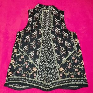 Navy Blue Sleeveless Blouse